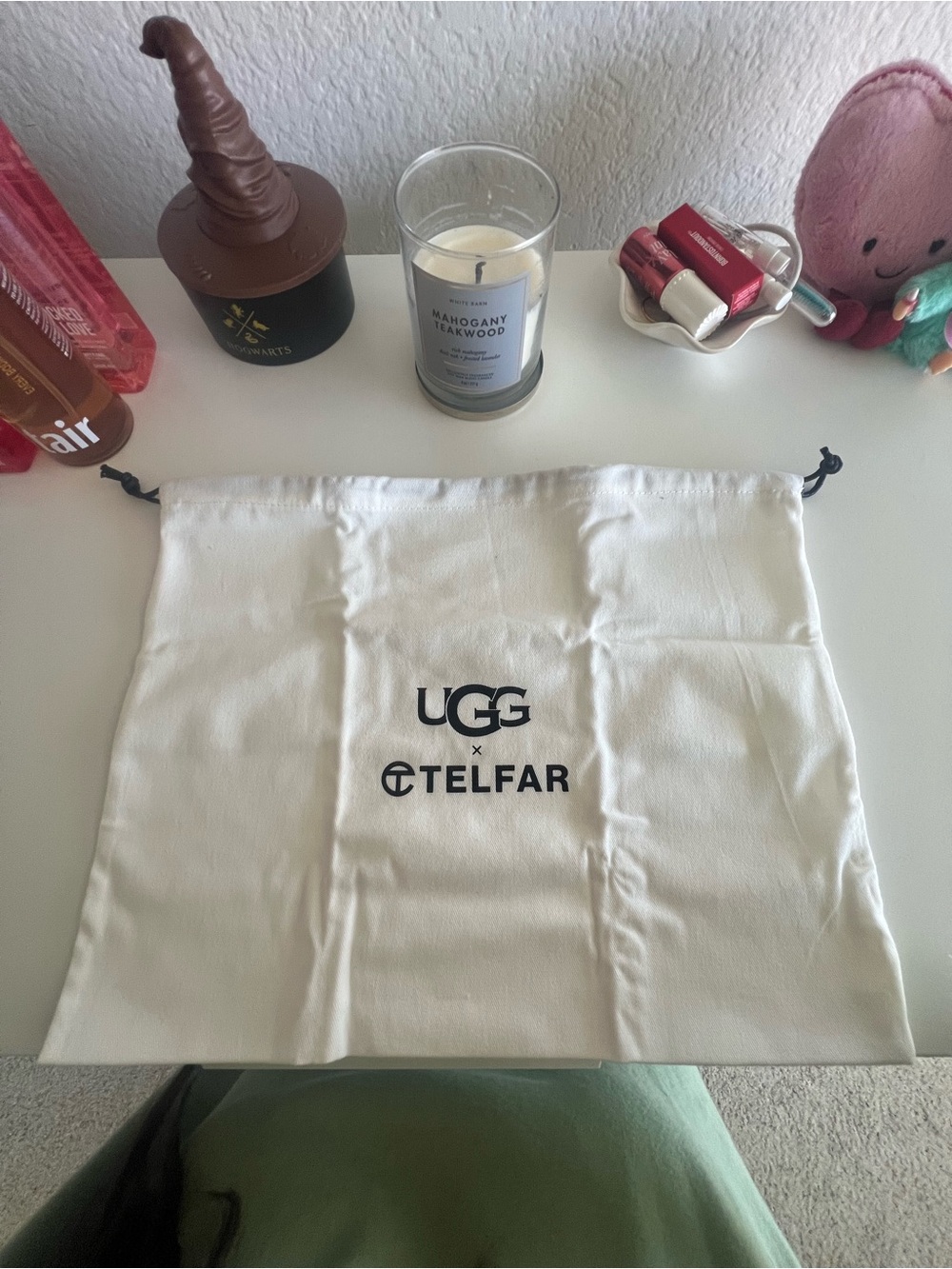 Telfar White Drawstring Dust Bag